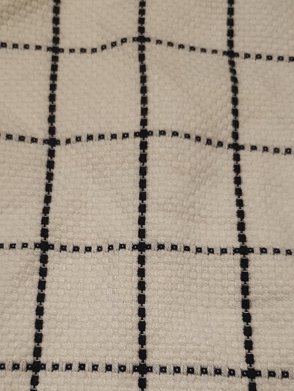 Cream Windowpane Check Mini Skirt - Picture 4 of 8